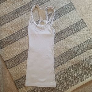 Hollister white lace trim tank XS